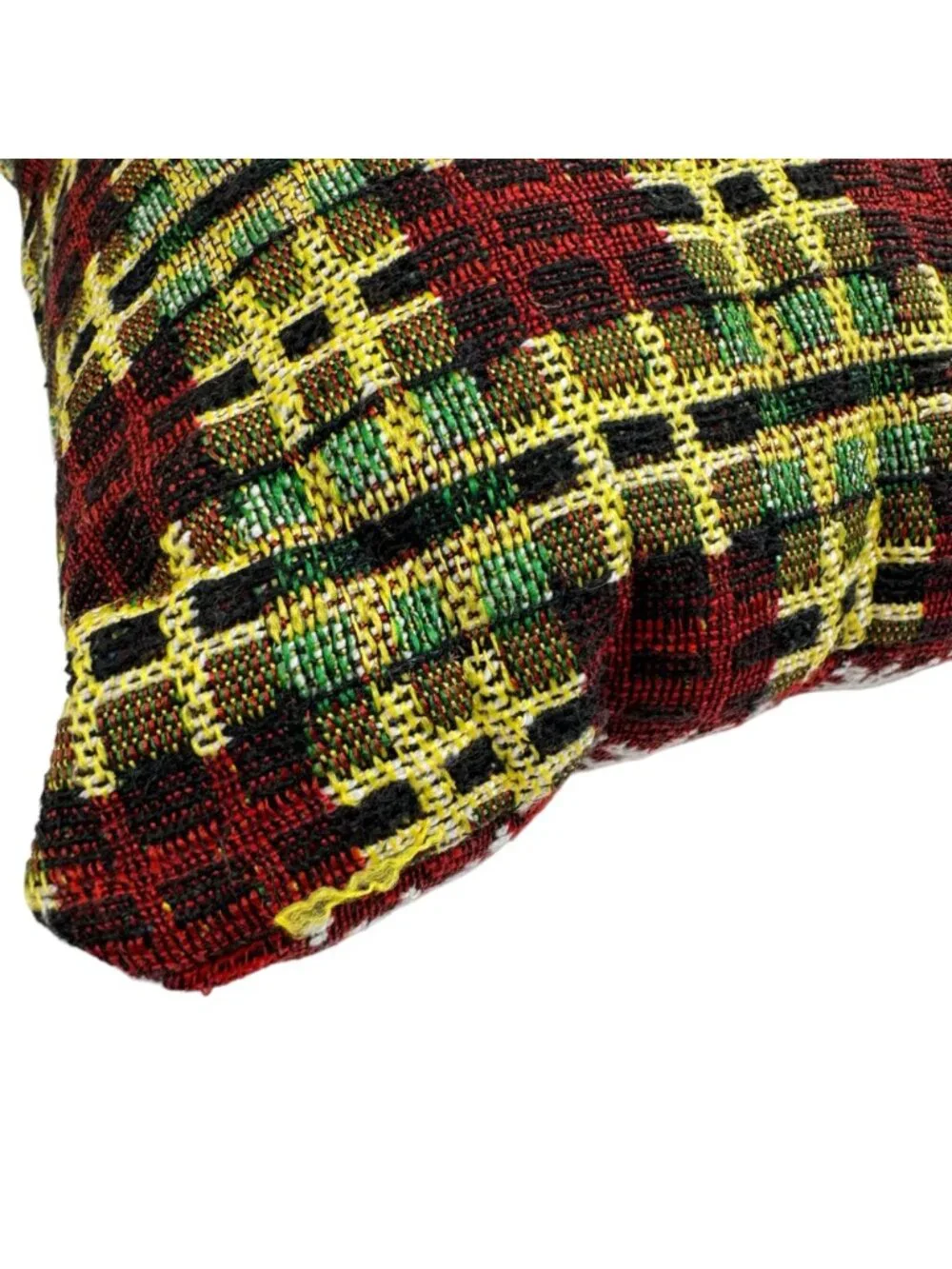 Christmas Tapestry Pillow Snowman Joy Winter Holiday Stars Green Red Gold White